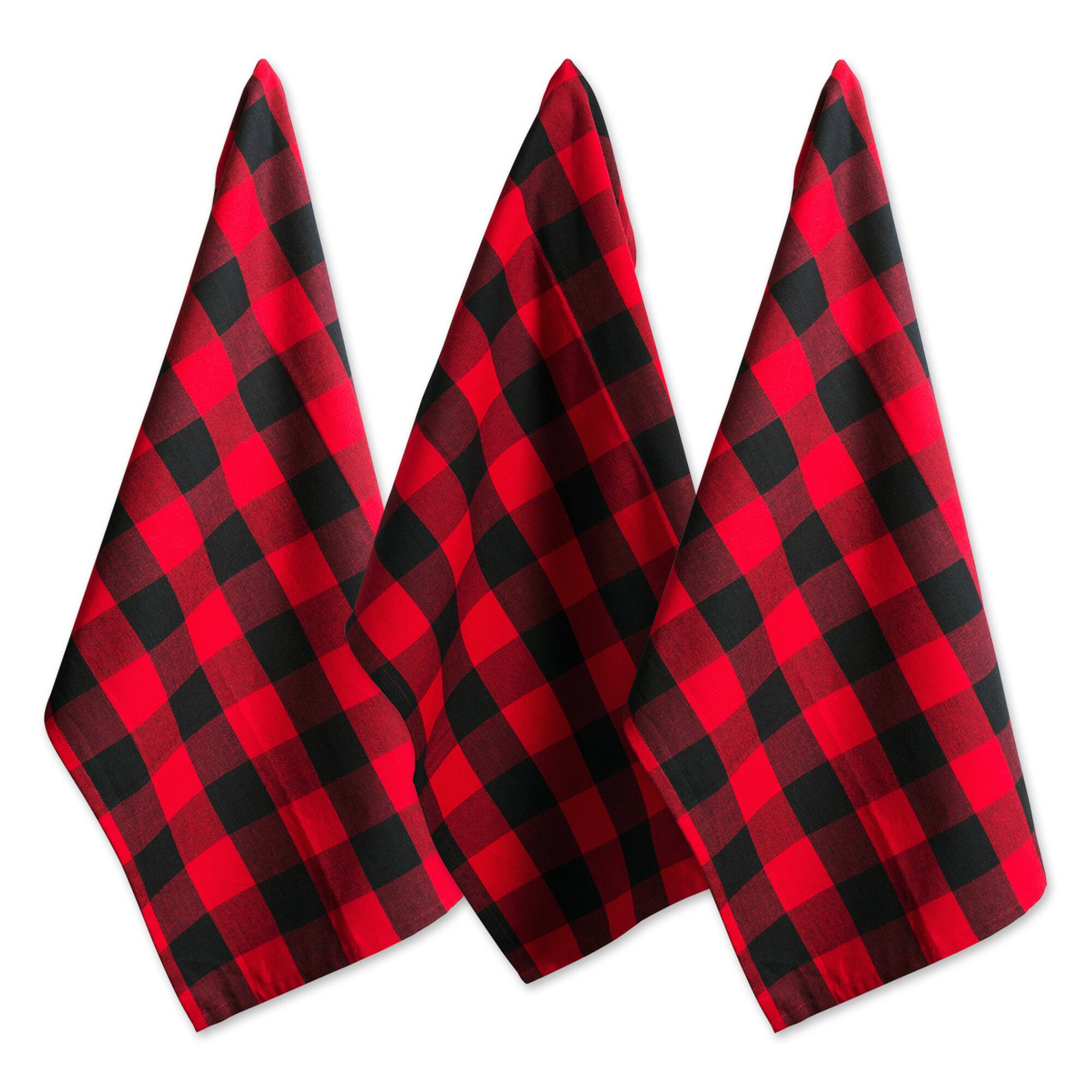 DII® Red Buffalo Check Dishtowel (Set of 3)